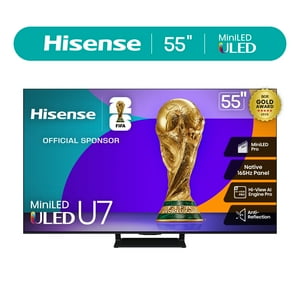 Hisense 55" Class U7 Series Mini-LED ULED 4K UHD Google Smart TV (55U75QG, 2025 Model) - QLED, Native 165Hz, Dolby Vision IQ, Dolby Atmos, Full Array Local Dimming, Game Mode Ultra