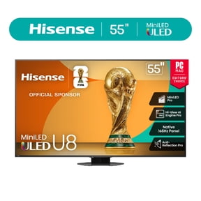 Hisense 55\" Class U8 Series Mini-LED ULED 4K UHD Google Smart TV (55U8QG, 2025 Model) - QLED, Native 165Hz, Game Mode Ultra 288 VRR,Dolby Vision IQ, Dobly Atmos, Up to 5000 Nits, IMAX Enhanced