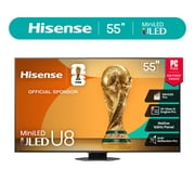 Hisense 55U8QG 55 U8 4K UHD LCD QLED TVs with Remote, 1 Pack