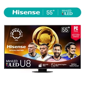Restored Hisense 55" Class U8 Series Mini-LED ULED 4K UHD Google Smart TV (55U8QG, 2025 Model) - QLED, Native 165Hz, Game Mode Ultra 288 VRR,Dolby Vision IQ, Dobly Atmos, Up to 5000 Nits, IMAX Enhanced