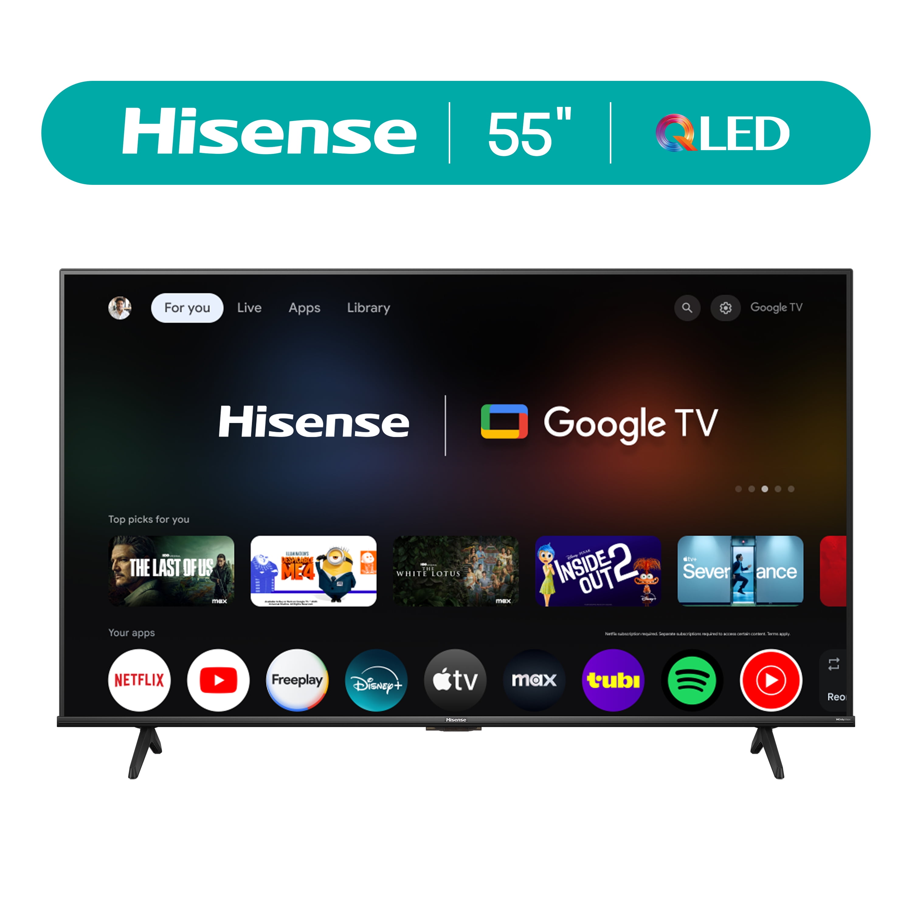 Hisense 55-Inch Class QD6030G Series QLED Google Smart TV (55QD6030G, 2025 Model) - QLED, Dolby Vision, Dolby Atmos, Motion Rate 120, HDR 10+, Game Mode Plus