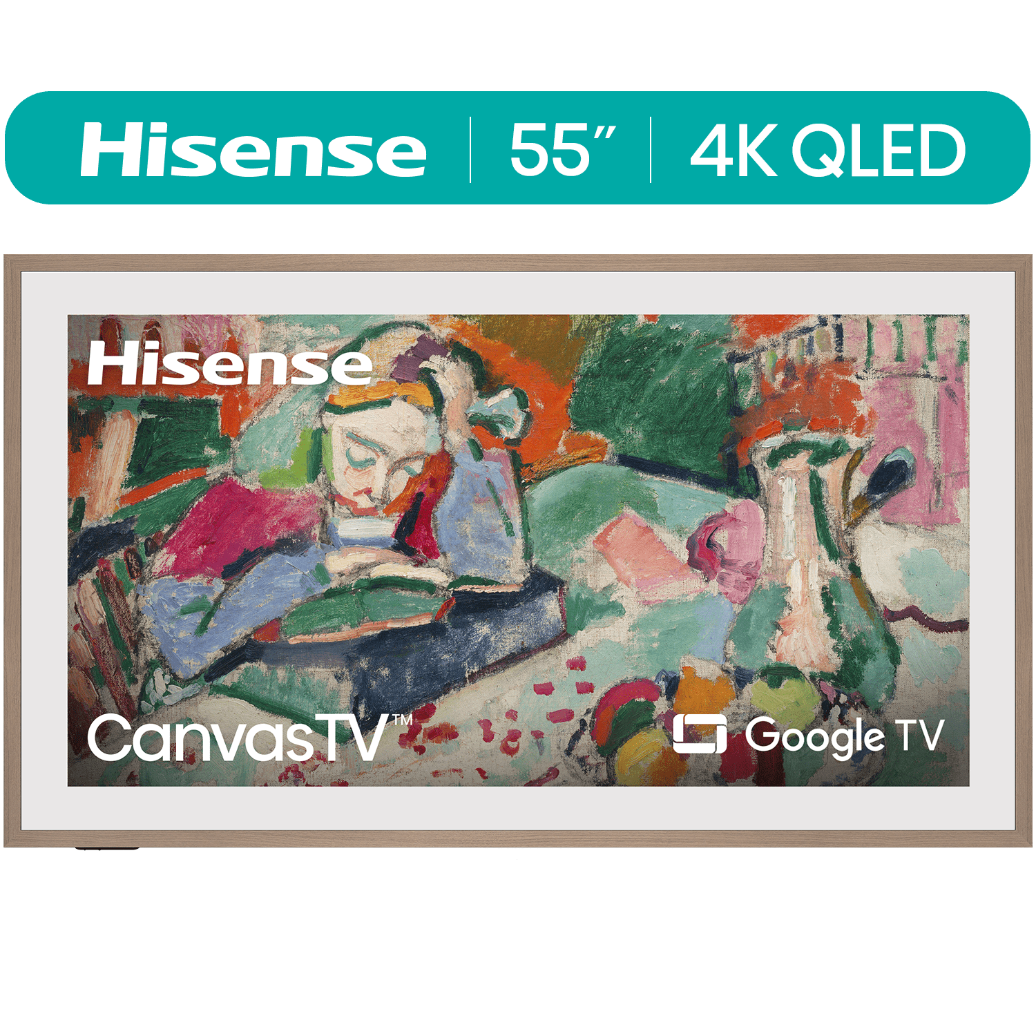 Hisense 55-Inch Class QLED 4K S7N CanvasTV Series Dolby Vision HDR Google Smart TV (55S7N, 2024 Model) - Art Mode, Anti-Glare Panel, Hi-Matte Display, Frame & UltraSlim Wall Mount Included, 144Hz
