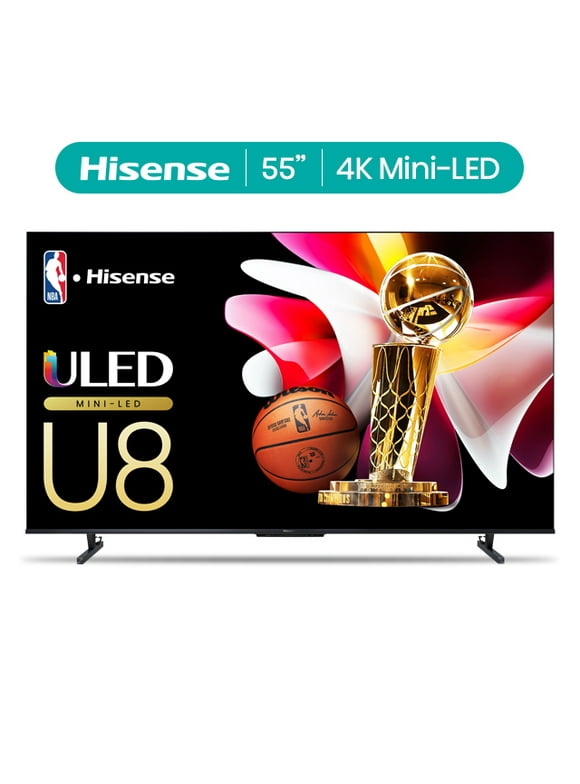 Hisense 55-Inch Class U8 Series Mini-LED Pro+ ULED 4K UHD Google Smart TV (55U8N) - QLED Quantum Dot Color, Dolby Vision, Native 144Hz, Full Array Local Dimming, Motion Rate 480