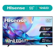 Hisense 55" M7 Series Mini-LED QLED 4K UHD Smart Google TV 55M7QG, 2025 Model - MiniLED, Hi-QLED, HDR10+, Dolby Vision, Dolby Atmos, AI 4K Upscaler, Game Mode Plus, ALLM, Google Assistant Built-in