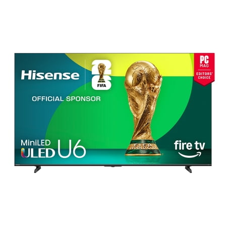 Hisense 55" Class U6 Series MiniLED ULED 4K, Dolby Vision Atmos, Built-in Subwoofer, HDR10, 144Hz