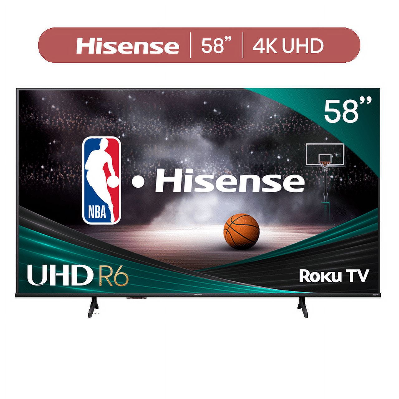"Hisense 58"" 4K UHD LED Roku Smart TV HDR R6 Series with Motion Rate 120 and Google Assistant