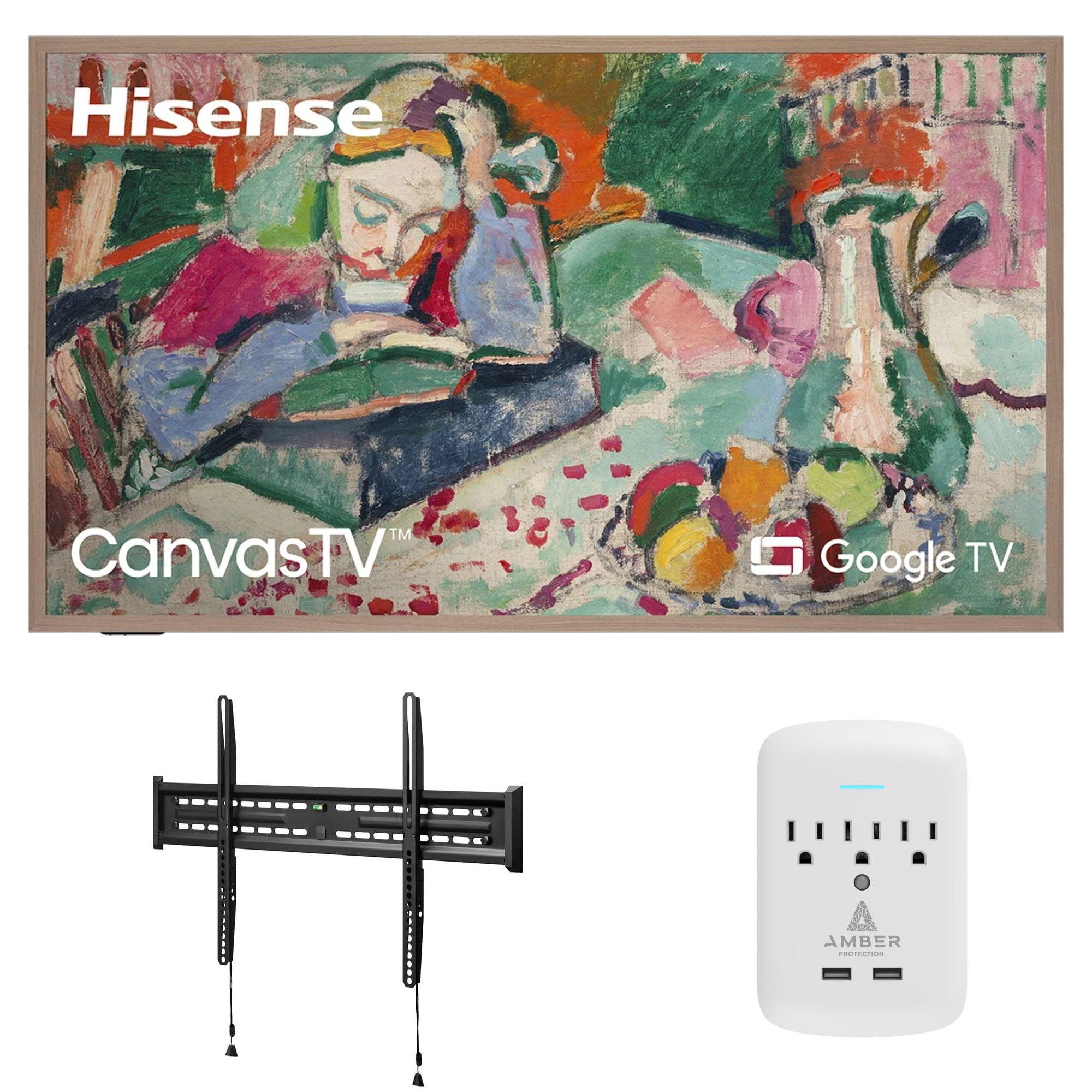 Hisense 65S75N 4K QLED TV with Fixed Mount and 3 Outlet Surge (2024)
