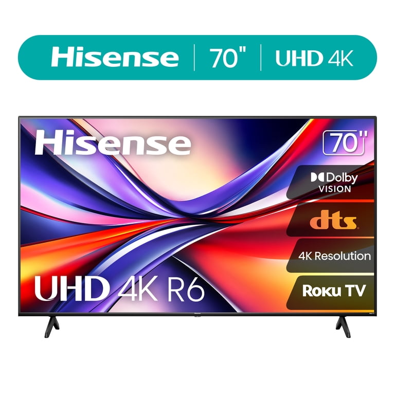 Hisense, 70 inch Class 4K UHD LED LCD Roku Smart TV R6 Series