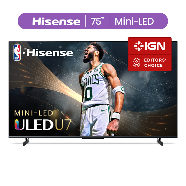 Hisense 75" Class U7 Series Mini-LED ULED 4K UHD Google Smart TV (75U7K) - QLED, Native 144Hz, 1000-Nit, Dolby Vision IQ, Full Array Local Dimming, Game Mode Pro - image 1 of 15