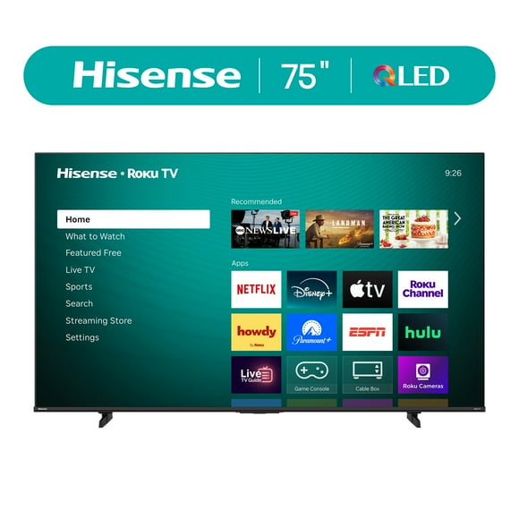 Hisense 75" Class H5 Series QLED 4K UHD Roku Smart TV (75H5QBR, 2025 Model) - QLED, Dolby Vision, HDR10, AI Sports Mode, Game Mode Plus, Google Assistant