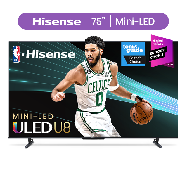 Hisense 75" Class U8 Series Mini-LED ULED 4K UHD Google Smart TV (75U8K) - QLED, Native 144Hz, 1500-Nit, Dolby Vision IQ, Full Array Local Dimming, Game Mode Pro - image 1 of 15