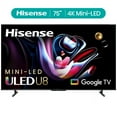 thumbnail image 1 of Hisense 75" Class U8 Series Mini-LED ULED 4K UHD Google Smart TV (75U8K) - QLED, Native 144Hz, 1500-Nit, Dolby Vision IQ, Full Array Local Dimming, Game Mode Pro, 1 of 15