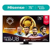 Hisense 75 inch Class U8 Series Mini-LED ULED 4K UHD Google Smart TV 75U8QG, 2025 Model