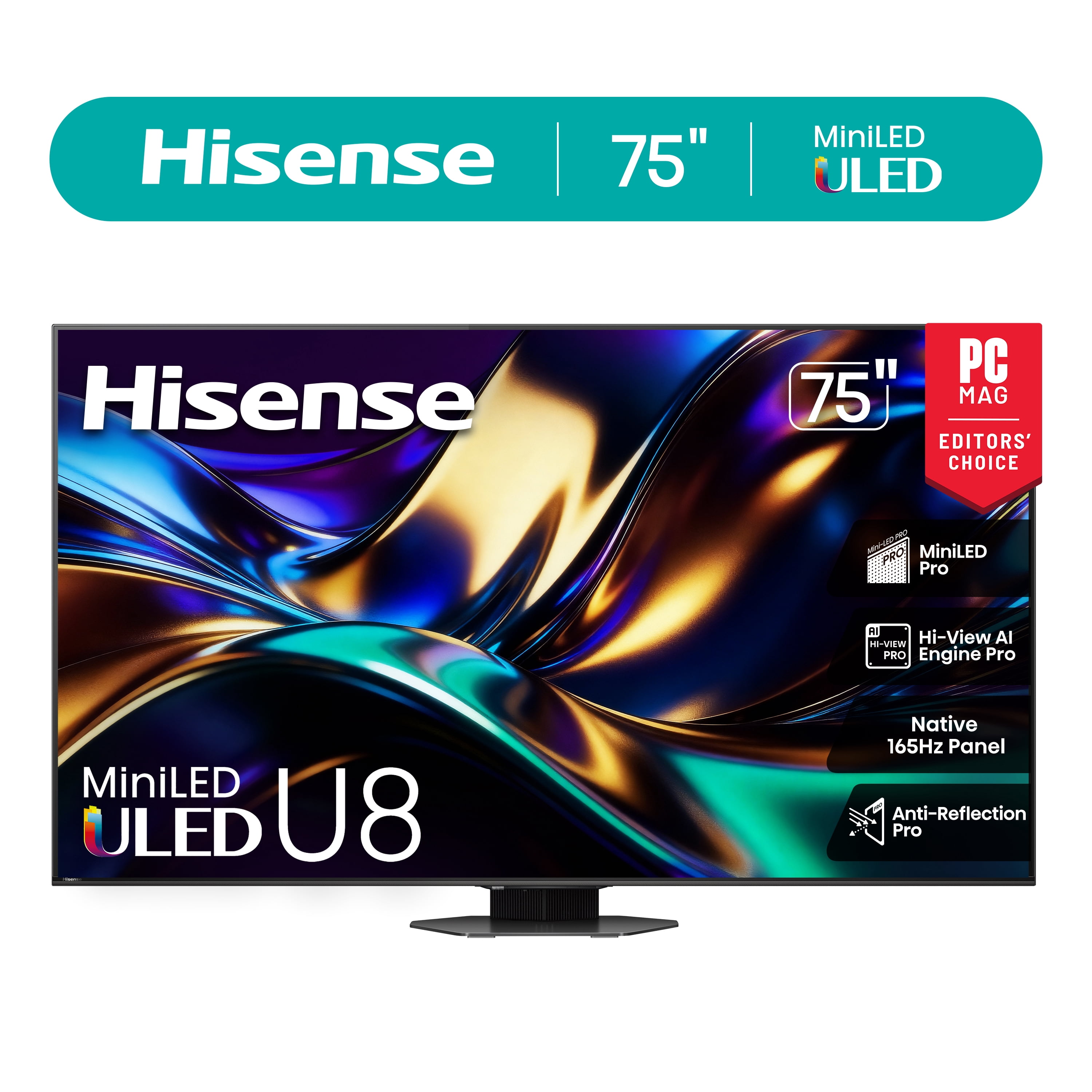Hisense 75 inch Class U8 Series Mini-LED ULED 4K UHD Google Smart TV (75U8QG, 2025 Model)