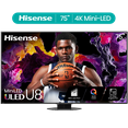 thumbnail image 1 of Hisense 75-Inch Class U8 Series Mini-LED Pro+ ULED 4K UHD Google Smart TV (75U8N, 2024), 1 of 25