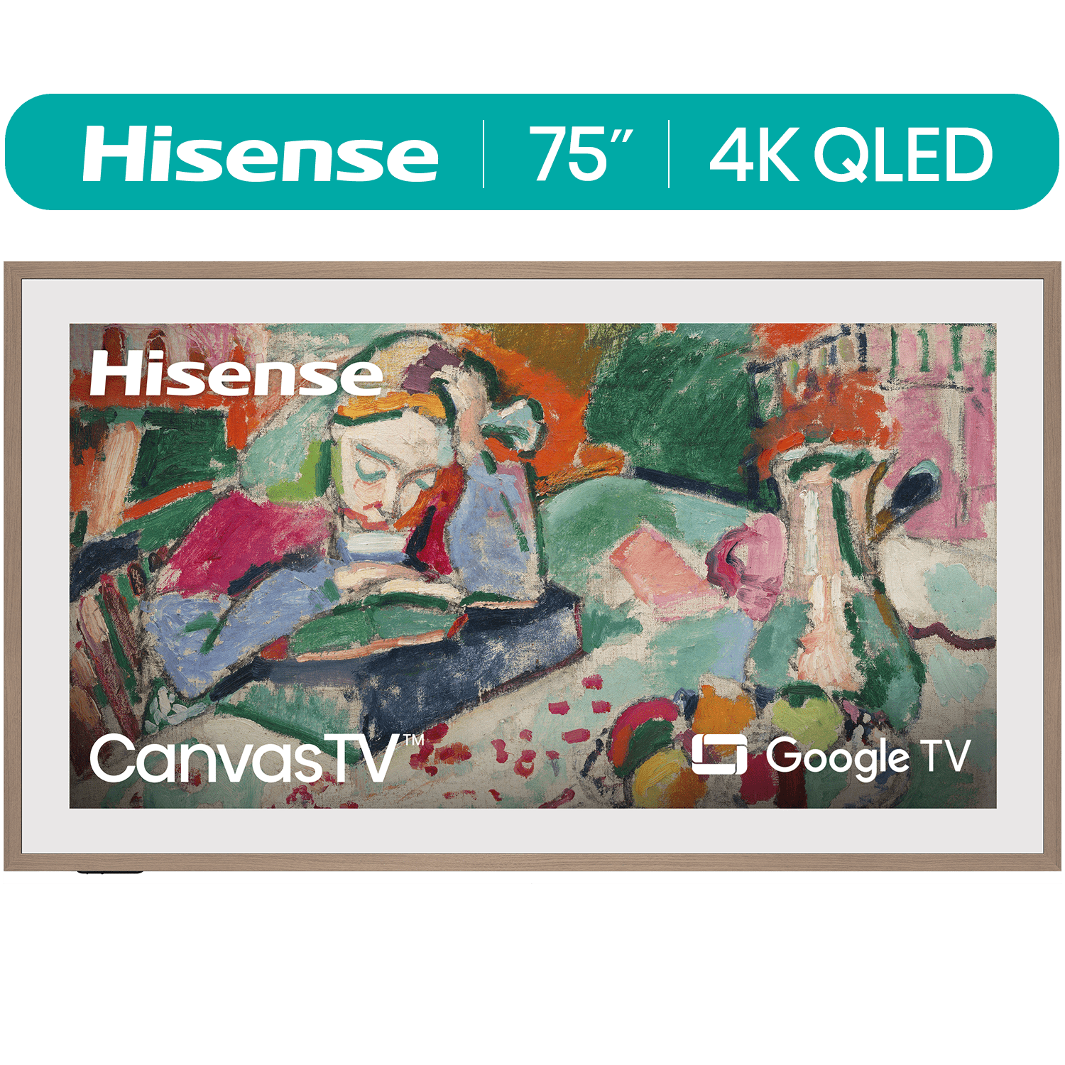Hisense 75-Inch Class QLED 4K S7N CanvasTV Series Dolby Vision HDR Google Smart TV (75S7N, 2024 Model) - Art Mode, Anti-Glare Panel, H, Hi-Matte Display, Frame & UltraSlim Wall Mount Included, 144Hz