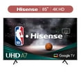 thumbnail image 1 of Hisense 85-Inch Class A7 Series 4K UHD Smart Google TV (85A7H), Dolby Vision HDR, DTS Virtual X, Sports & Game Modes, Voice Remote, Chromecast Built-in, 1 of 11