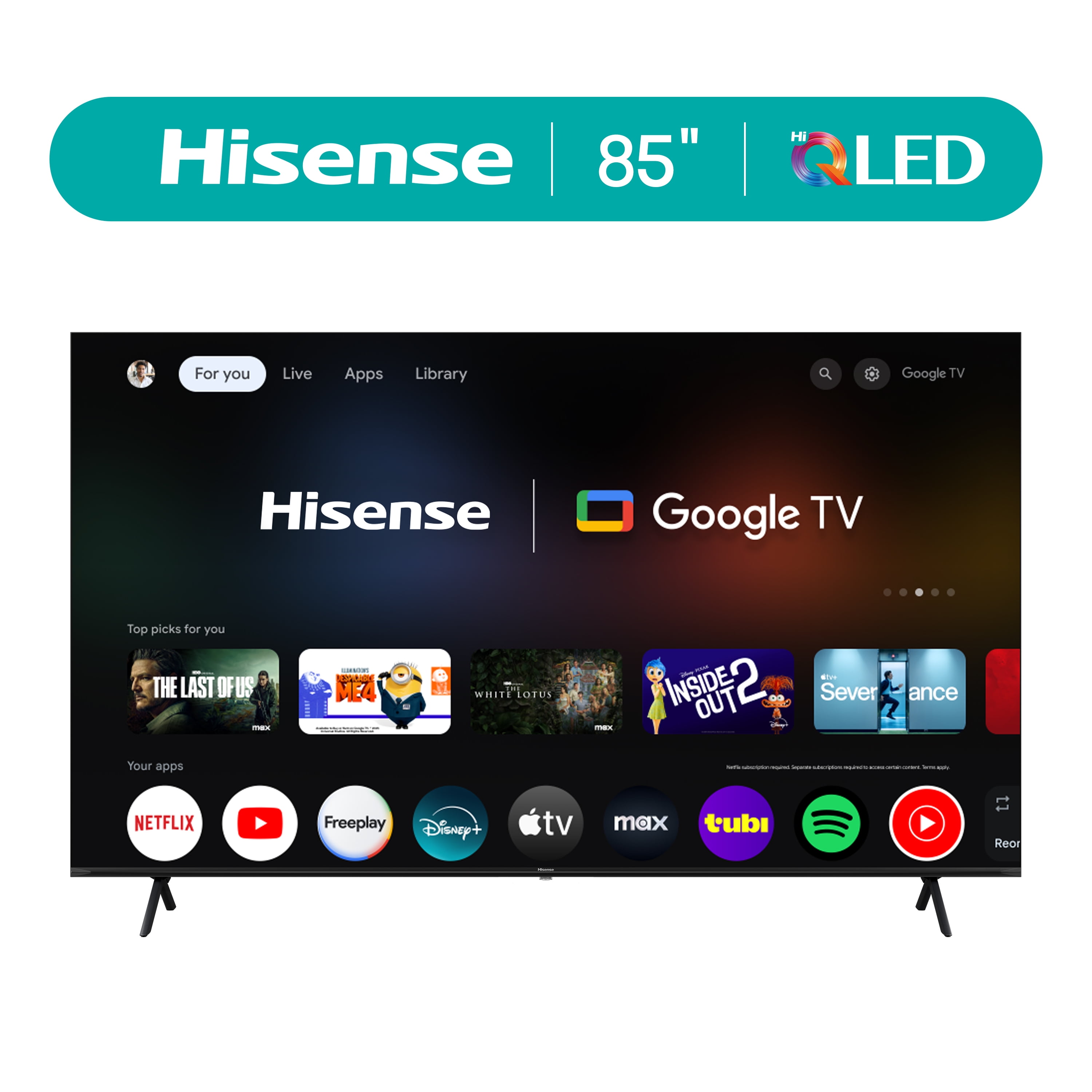 Hisense 85-Inch Class QD6030G Series Hi-QLED Smart Google TV (85QD6030G, 2025 Model) - Hi-QLED, Dolby Vision, Dolby Atmos, Motion Rate 120, HDR 10+, Game Mode Plus