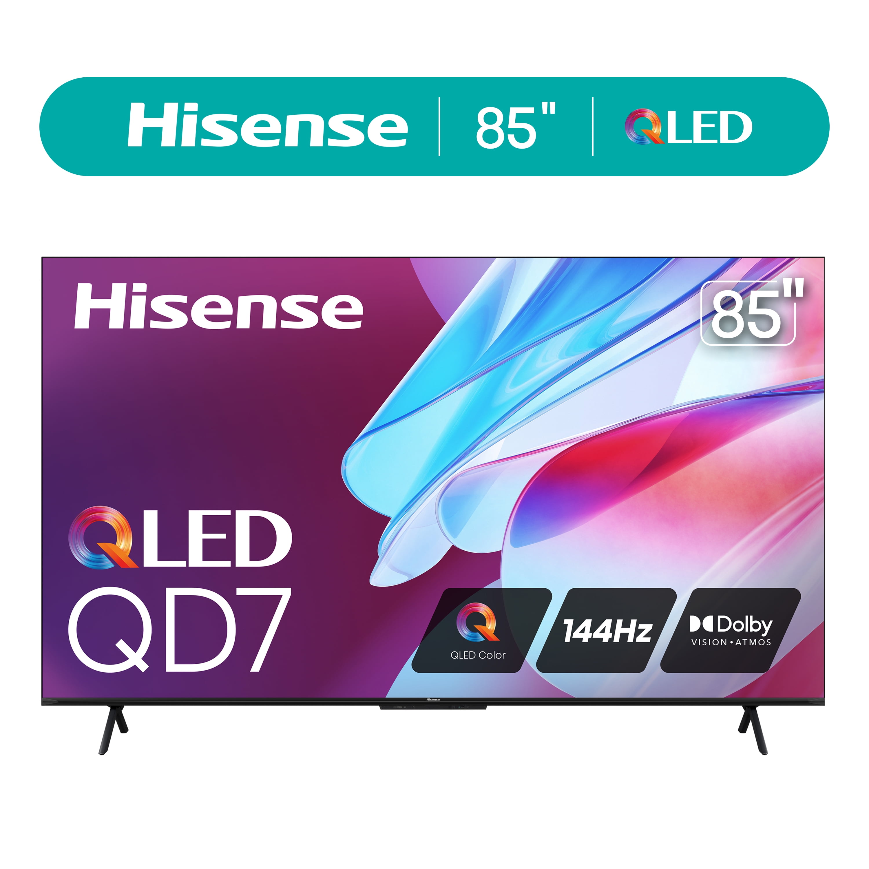 Hisense 85-Inch Class QD7N Series QLED 4K UHD Google Smart TV (85QD7N, 2024 Model) - QLED, Native 144Hz, Motion Rate 240, Dolby Vision Atmos, Direct Full Array, Game Mode Pro, Voice Remote