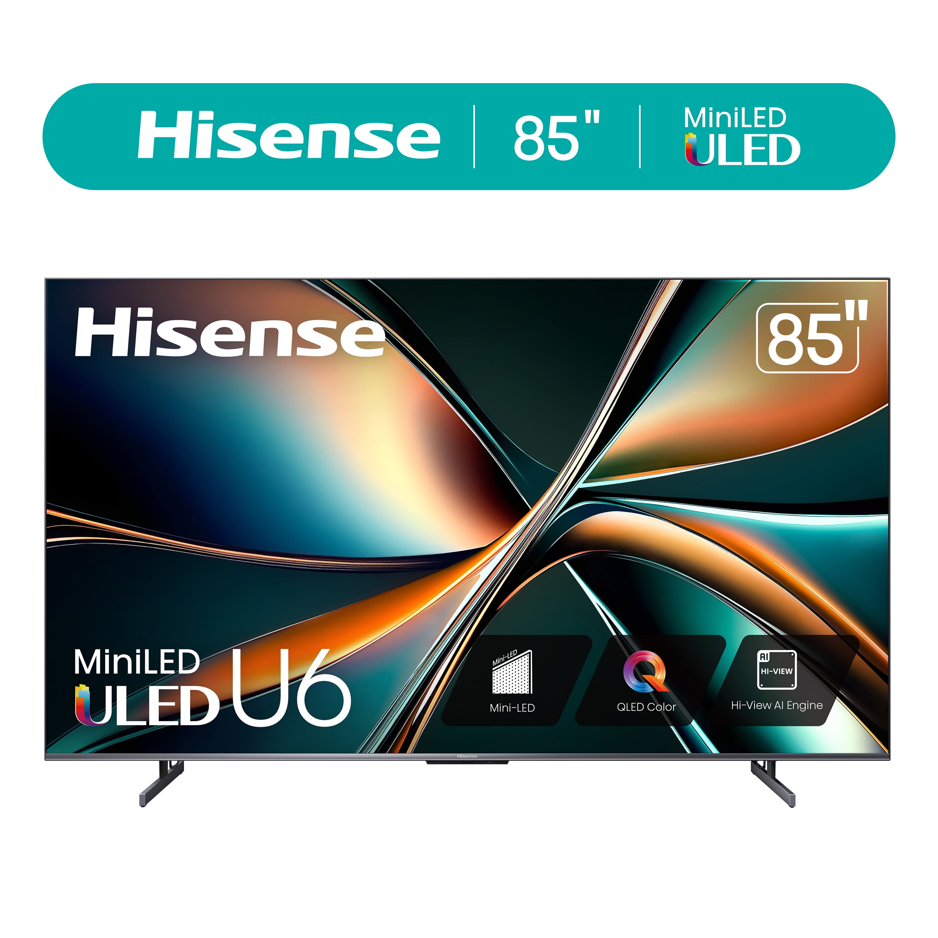 Hisense 85-Inch Class U6 Series Mini-LED ULED 4K UHD Google Smart TV (85U6N) - QLED Quantum Dot Color, Dolby Vision, Full Array Local Dimming, Game Mode Plus