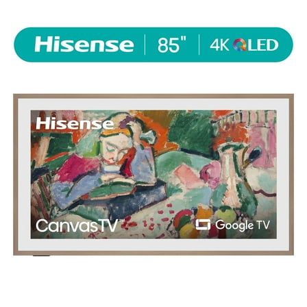 Hisense 85-Inch Class QLED 4K S7N Canvas TV Series Dolby Vision HDR Google Smart TV (85S7N) - 144Hz, Art Mode, Anti-Glare Panel, Hi-Matte Display, UltraSlim Wall Mount & Frame Included