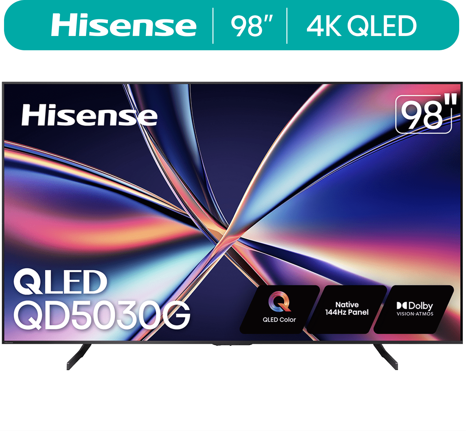 Hisense 98-Inch Class QD5030G Series QLED 4K UHD Google Smart TV (98QD5030G, 2025 Model) - QLED, Dolby VisionAtmos, Native 144Hz Game Mode Pro, HDR10+, AMD Freesync Premium, VRR & ALLM
