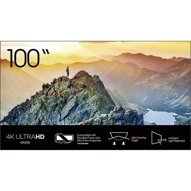 Hisense F100W 100" ALR Display Screen, 4K Ultra HD Ready, Ultra Viewing