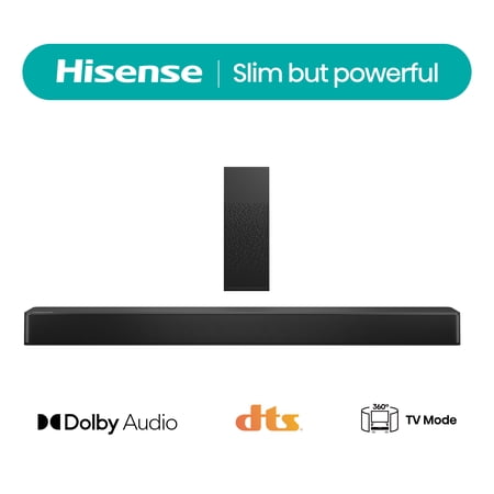 Hisense - 2.1 CH Soundbar with Wireless Subwoofer - Black
