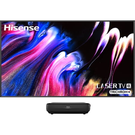 Hisense L9G TriChroma 3000-Lumen XPR 4K UHD Smart Laser DLP Projector & 100" Screen Bundle - Black