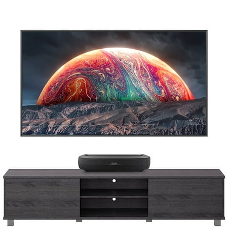 Hisense L9H TriChroma 4K Ultra Short Throw Laser TV Projector with 120" Ambient Light Rejecting Screen, Dolby Vision, Dolby Atmos, & Google TV (120L9H) Free Stand