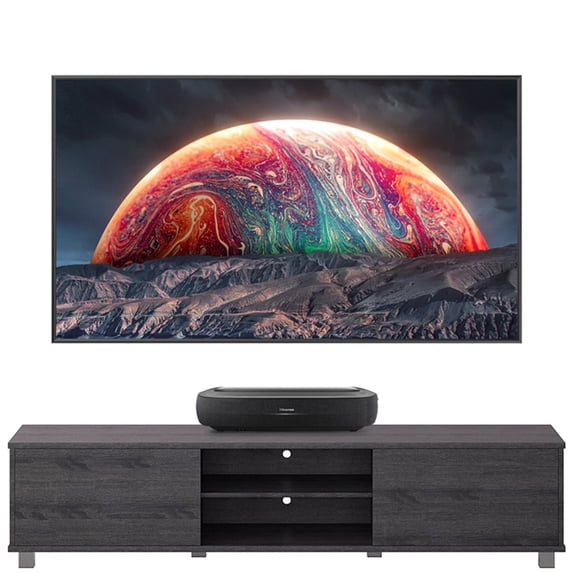 Hisense L9H TriChroma 4K Ultra Short Throw Laser TV Projector with 120" Ambient Light Rejecting Screen, Dolby Vision, Dolby Atmos, & Google TV (120L9H) Free Stand