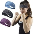 thumbnail image 1 of Hisgeru 3 Colors Elastic Polyester Workout Headbands for Women Men Sports Exercise, 1 of 7