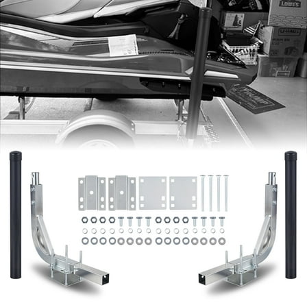 Hishine 1 Pair of Boat Trailer Guide L Shaped, 31"-48" Adjustable Design Trailer Guide Ons Galvanized Steel for Boat, Fishing Boat, Sailboat Trailer, Black