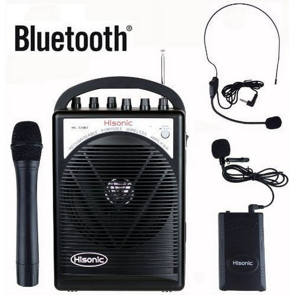 Hisonic Portable Bluetooth PA System with Wireless Microphones