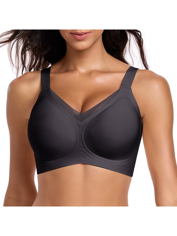 Jelly Bras for Women Push Up Bra Mesh Comfortable Support Wide Strap Supportive Full Coverage Plus Size Wireless Bras