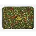 thumbnail image 1 of Hispanic Bath Mat, Latin America Lettering Doodle with Minimal Cultural Cartoon Objects, Plush Bathroom Decor Mat with Non Slip Backing, 29.5" X 17.5", Evergreen and Multicolor, by Ambesonne, 1 of 2