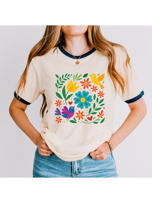 Hispanic Florals - Ringer Tee