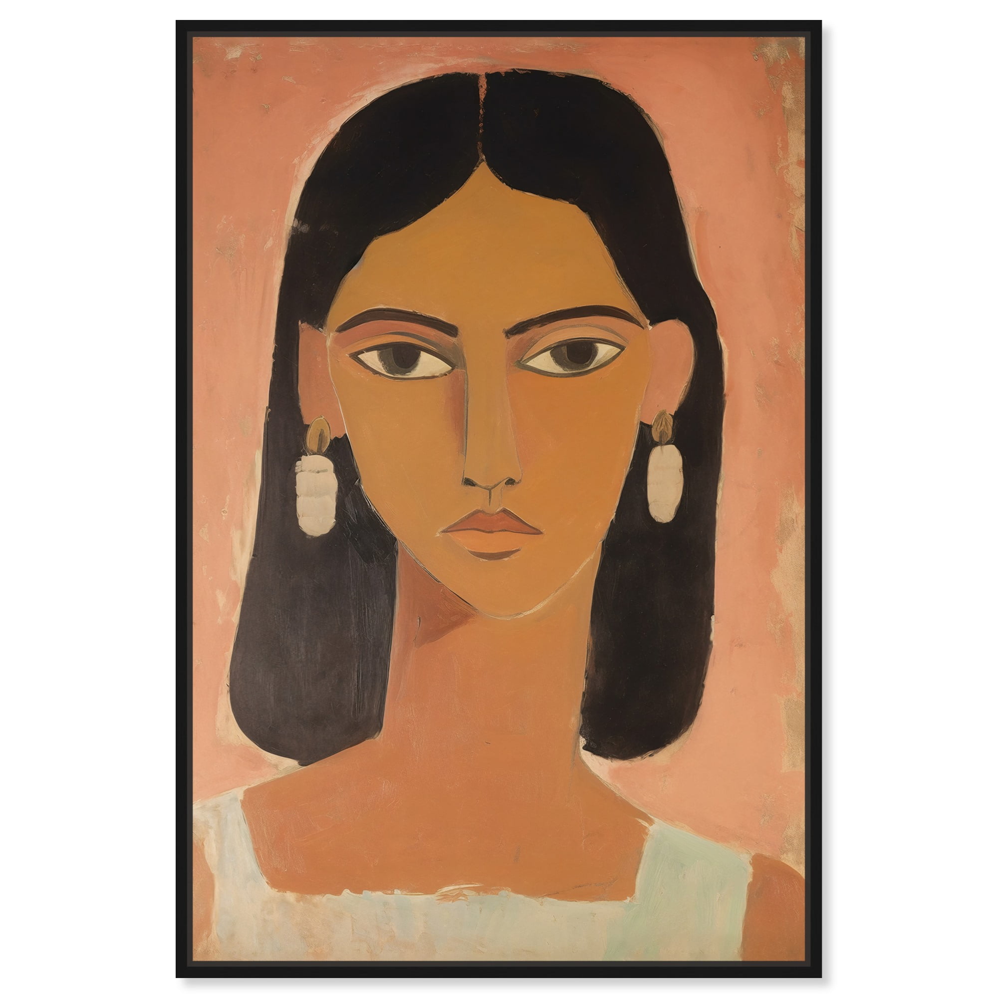 Hispanic Girl Portrait Canvas Art with Black Frame, 10" x 15"