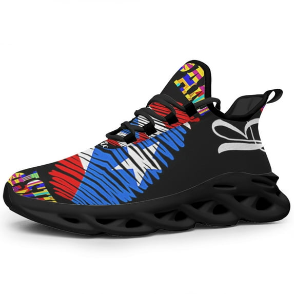 Hispanic Heritage Boricua Puerto Rico Shoes Trail Running Shoe Non-Slip Breathable Comfortable Sneakers Black Size 10