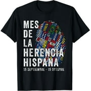 Hispanic Heritage Mes De La Herencia Hispana Fingerprint T-Shirt Black