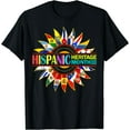 thumbnail image 1 of Hispanic Heritage Month Countries Flags Sunflower Latino T-Shirt, 1 of 3