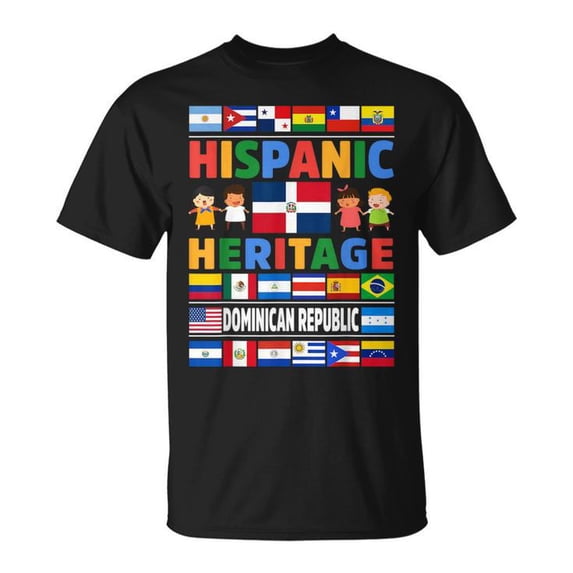 Hispanic Heritage Month Dominican Republic Flag Latino Pride Cultural Celebration T-Shirt for Men Women Dominican Republic Supporter Tee