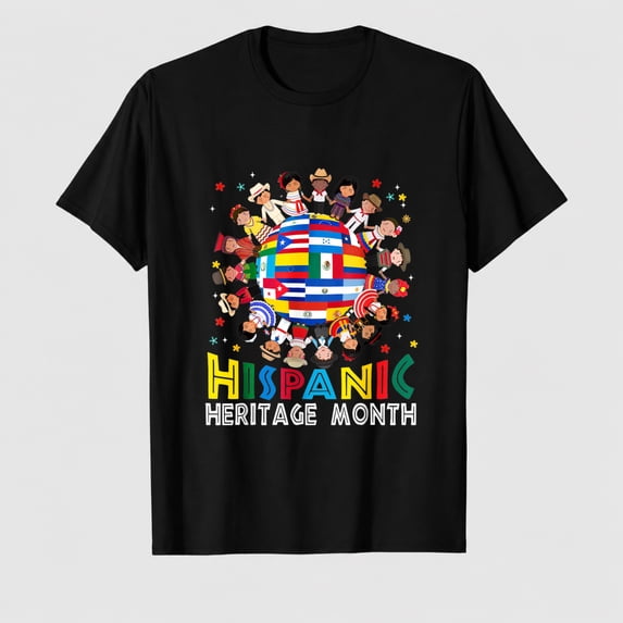 Hispanic Heritage Month Earth Childs Latin Flag Boy Girl Kid T-Shirt
