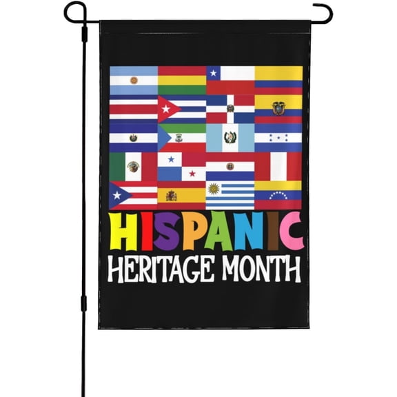 Hispanic Heritage Month Garden Flag 12x18 National Hispanic Heritage Month Decoration Flag Hispanic Spanish Speaking Latin Country Yard Flag Sign House Flag No Flagstand Double Sided