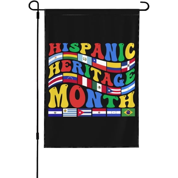 Hispanic Heritage Month Garden Flag 12x18 National Hispanic Heritage Month Decoration Flag Hispanic Spanish Speaking Latin Country Yard Flag Sign House Flag No Flagstand Double Sided