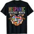 thumbnail image 1 of Hispanic Heritage Month Hands Heart Flags Men Women Kids T-Shirt, 1 of 3