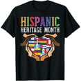 thumbnail image 1 of Hispanic Heritage Month Hands Heart Flags Men Women Kids T-Shirt, 1 of 3