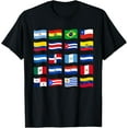 thumbnail image 1 of Hispanic Heritage Month National Latino Countries Flags T-Shirt, 1 of 7