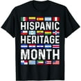 thumbnail image 1 of Hispanic Heritage Month National Latino Countries Flags T-Shirt, 1 of 3