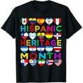 thumbnail image 1 of Hispanic Heritage Month National Latino Countries Flags T-Shirt, 1 of 4
